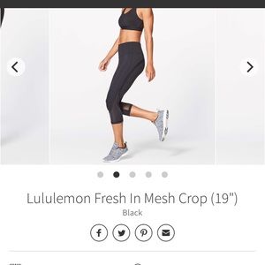 Lululemon fresh in mesh leggings cropped